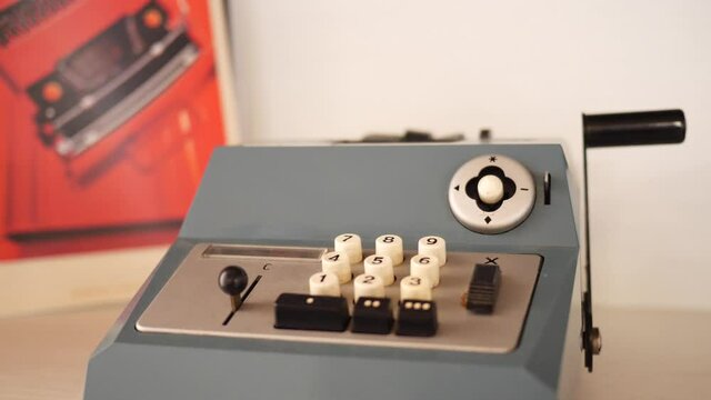 First olivetti calculator. Video 4K