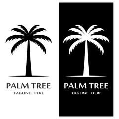 Obraz premium Palm tree summer logo template