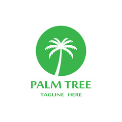 Obraz premium Palm tree summer logo template