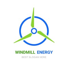 Energy logo with wind-driven generator