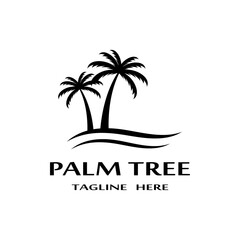 Fototapeta premium Palm tree summer logo template