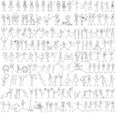 stick figure drawing set of people