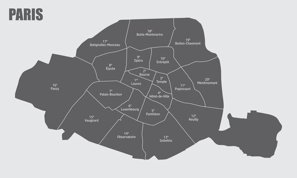 Paris administrative map