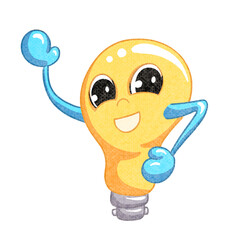 Cartoon Lightbulbs or Light Bulb Mascot Cartoon Characters 