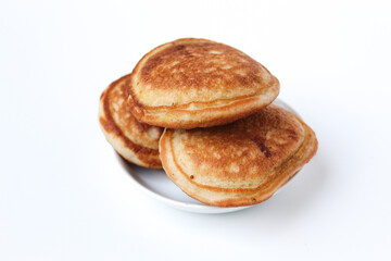 Kue Samir or Kamir or Khamir, traditional pancake from Pemalang, Indonesia. Isolated on whte background.