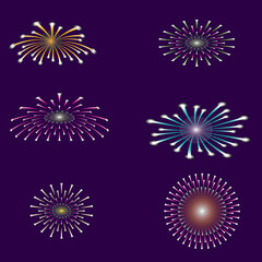 various of firework by vector design