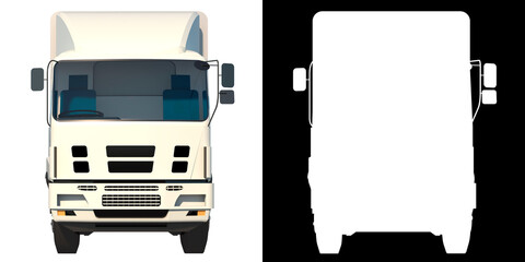 Big Truck 2- Front view white background alpha png 3D Rendering Ilustracion 3D	