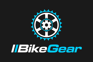 Wheel Gear Sprocket Cogs Chain Ring Engine Machine Bike Bycicle Motor logo design