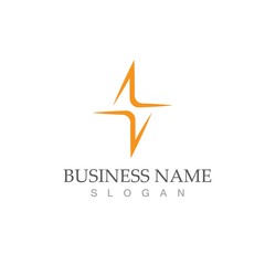 Obraz premium flash thunderbolt logo template