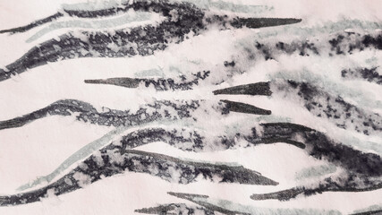 Taupe Tiger Stripe. Watercolour Rustic. Pink