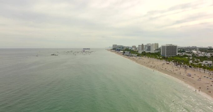 5k aerial video Fort Lauderdale Beach FL. Tortuga Music Festival on the beach