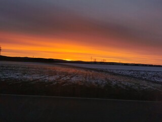 Obraz premium sunset over the river