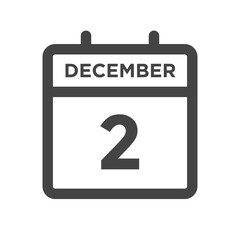 December 2 Calendar Day or Calender Date for Deadlines or Appointment