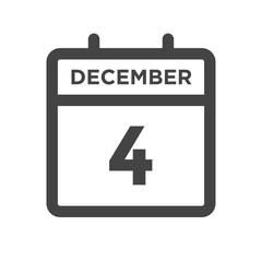 December 4 Calendar Day or Calender Date for Deadlines or Appointment