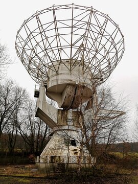 dish on the roof of house