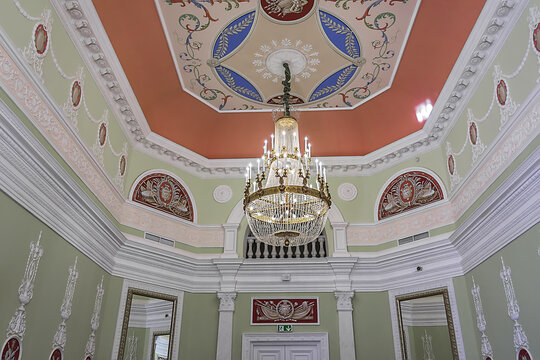 Interior of Kirill Razumovsky Palace. Palace (1803, architect Charles Cameron) - part of monumental complex Hetmans' Capital in Chernihiv province. BATURYN, UKRAINE. OCTOBER 4, 2014.