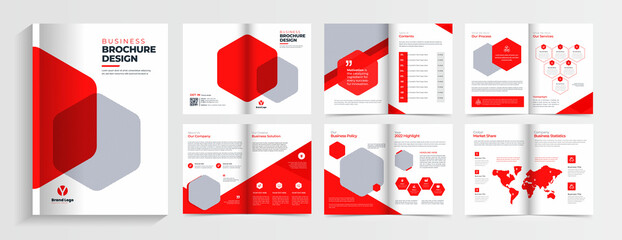Company profile brochure template, multipage brochure design.