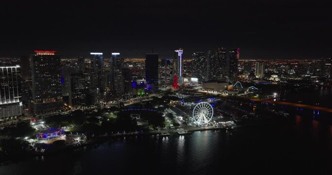 Aerial video showing all of Downtown Miami. 5k drone stock footage