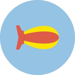 Zeppelin Flat Circle Vector Icon Design © JV Design49
