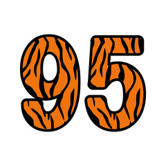 Number 95 with tiger Print, ninety five