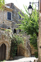 Beautiful village of Aiguez in south france in ardeche region
