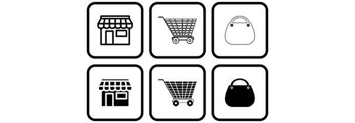 shopping icon set shopping symbol illustration set