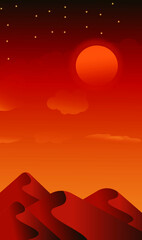 sunset in the desert