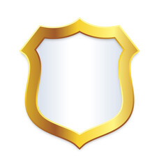 classic shield blank gold white