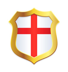 classic shield gold edge with english flag