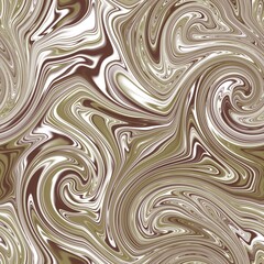 Seamless twirly swirly abstract liquid marble surface pattern design for print. High quality illustration. Trendy marbled fluid paint on water background. Funky expressive psychedelic swirl of paint.