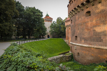 St. Florian's gate, it was built in XIV century in a historical part of Krakow. - obrazy, fototapety, plakaty