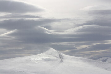 far north, mountain, snow mountain, snow storm