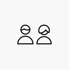 Gender, male and female, people line icon, vector, illustration, logo template. Suitable for many purposes.