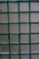 Old Glass Block Wall. Translucent glass block wall pattern and background.