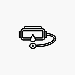 Goggles, swimwear, snorkel line icon, vector, illustration, logo template. Suitable for many purposes.