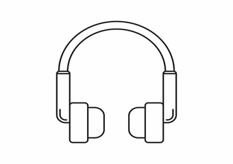 wireless headphones icon on a white background vector illustration