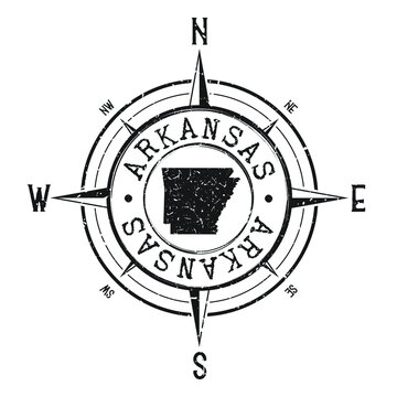 recommend clip art: Arkansas, USA Stamp Map Compass Adventure. Illustration Travel Country Symbol. Seal Expedition Wind Rose Icon.