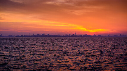 landscape of Pattaya city skyline at dawn