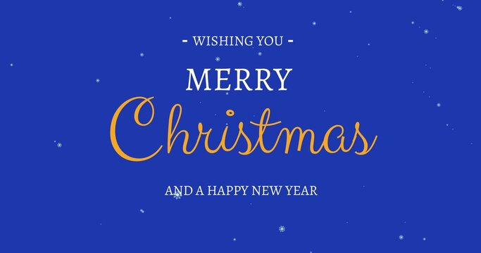 Digital composite image of christmas greeting card text on blue background
