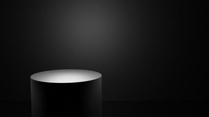 3D Black podium theme for display product elegant design advertising