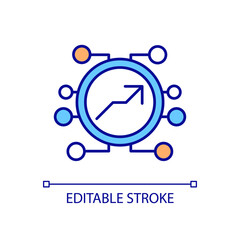Improve network RGB color icon. Computer software and system management. Information technologies monitoring. Isolated vector illustration. Simple filled line drawing. Editable stroke © bsd studio