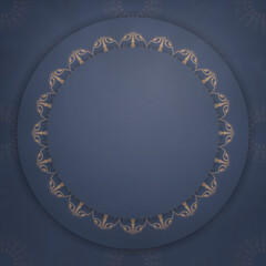 Congratulatory Brochure in blue with a mandala in brown pattern is ready for printing.