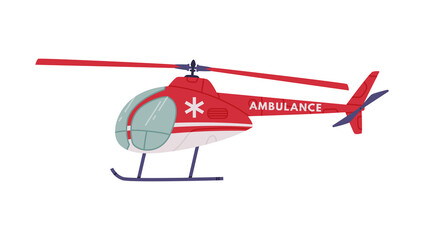 Naklejka premium Aircraft as Ambulance Emergency Rescue Service Vehicle and Medical Care Transport Vector Illustration