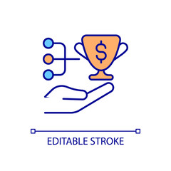 Reward system RGB color icon. Online software and loyalty offer management. Information technologies support. Isolated vector illustration. Simple filled line drawing. Editable stroke