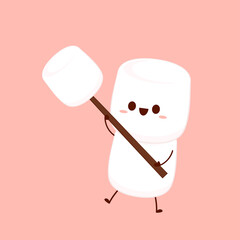 Marshmallow cartoon. marshmallow character design. Marshmallow vector.
