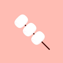 Marshmallow and stick vector. free space for text. wallpaper. Marshmallow  stick vector.