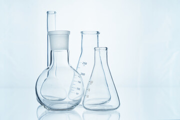 The glass bulb. Chemical flask. Chemical vessels. Glassware.
