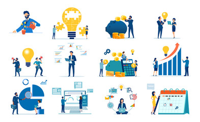 Vector set on the subject of business concept