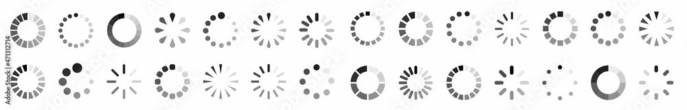 Poster Hand clicking icon collection.Pointer click icon. Loading icon design.Set of Hand Cursor icons click and Cursor icons click. Click cursor icon.