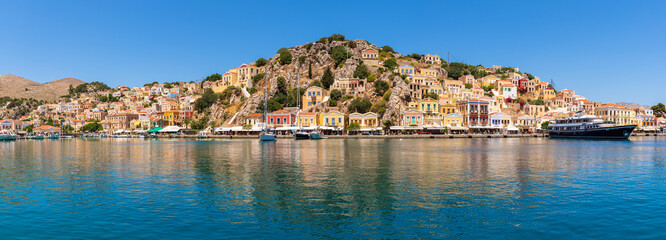 The island of Symi, on of the most beautiful island in the Aegean Sea. Greece © vivoo